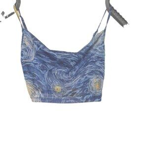 SHEIN Blue Plaid Crop Top Size: S (EU 36 / US 4)